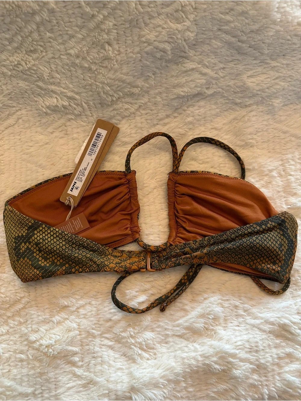 SKIMS Forest Ombre Snake U Wire Bikini Top NWT
